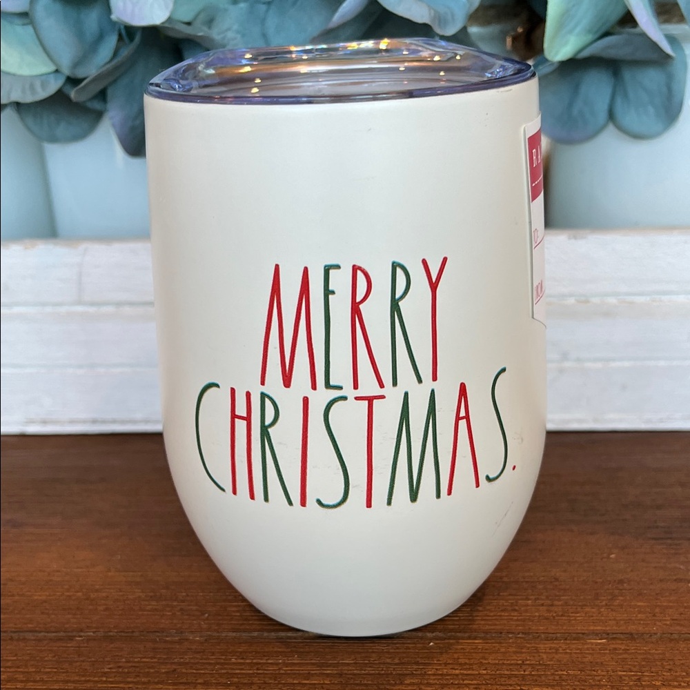 NWT Rae Dunn Merry Christmas Insulated wine Tumbler with lid